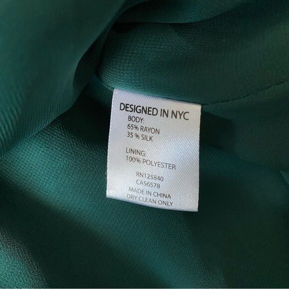 INTERMIX Birdie Silk Wrap Midi Dress in Emerald Green Size S - Picture 8 of 8